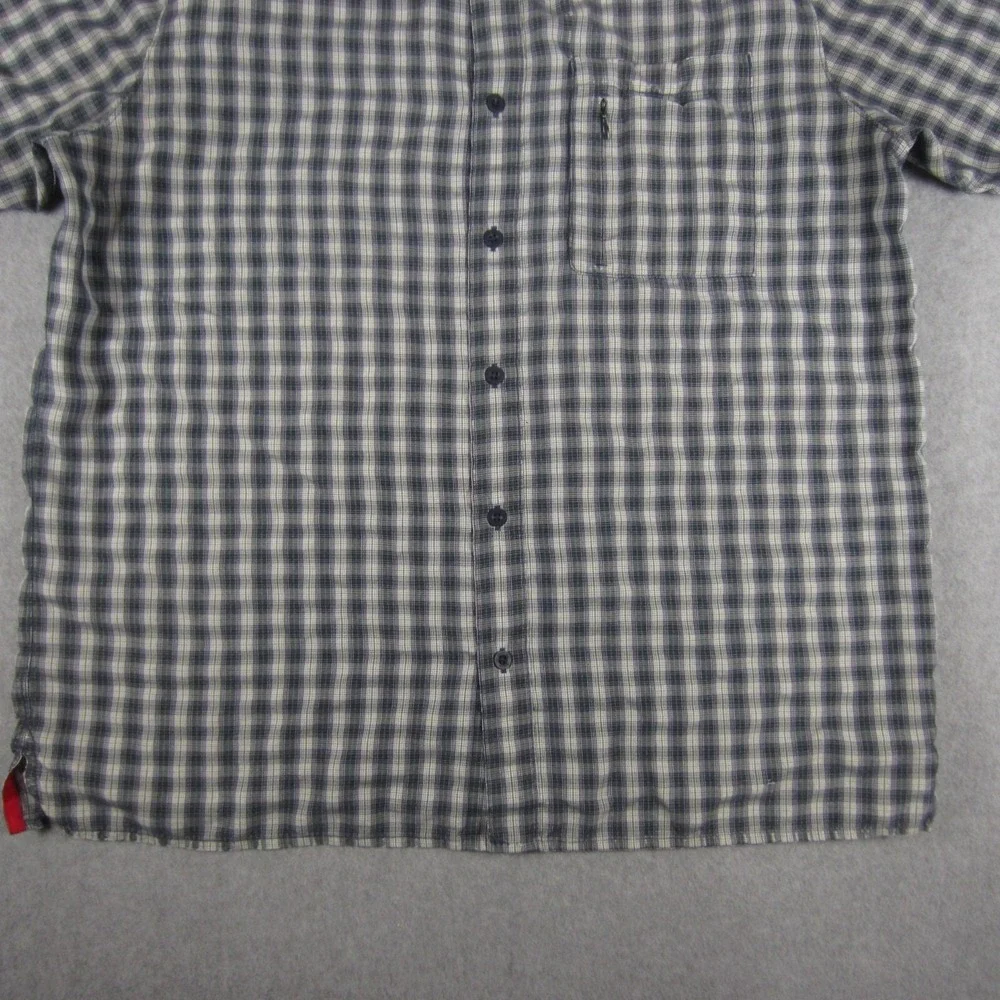 The North Face Shirt Mens XL Blue Tartan Plaid Short Sleeve‎ Lightweight Pocket